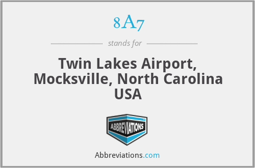8A7 - Twin Lakes Airport, Mocksville, North Carolina USA