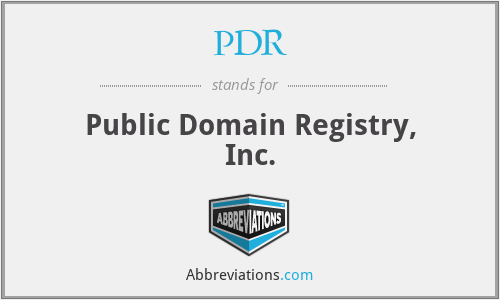 PDR - Public Domain Registry, Inc.