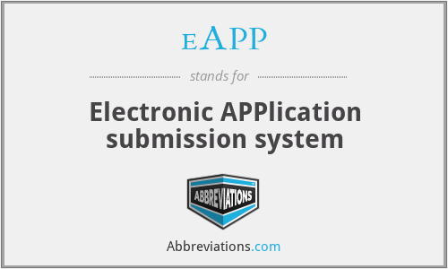 eAPP - Electronic APPlication submission system