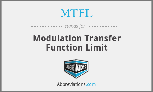 MTFL - Modulation Transfer Function Limit