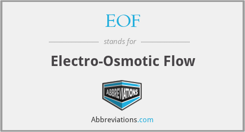 EOF - Electro-Osmotic Flow