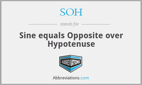 SOH - Sine equals Opposite over Hypotenuse