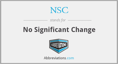NSC - No Significant Change