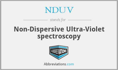 NDUV - Non-Dispersive Ultra-Violet spectroscopy