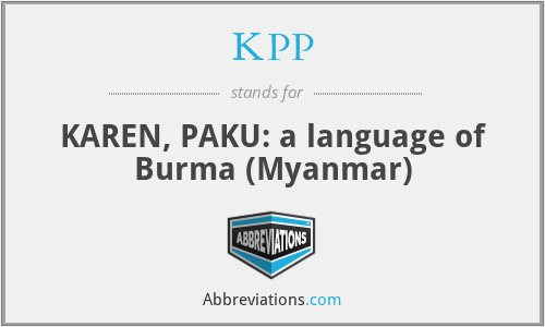 KPP - KAREN, PAKU: a language of Burma (Myanmar)