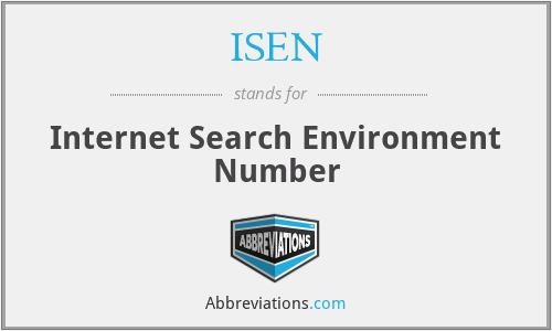 ISEN - Internet Search Environment Number