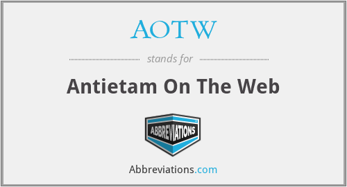 AOTW - Antietam On The Web