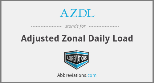 AZDL - Adjusted Zonal Daily Load