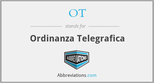 OT - Ordinanza Telegrafica