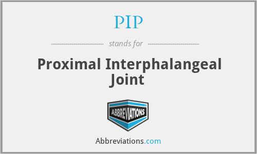 PIP - Proximal Interphalangeal Joint