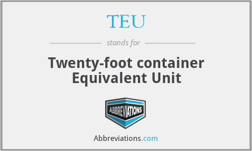 TEU - Twenty-foot container Equivalent Unit