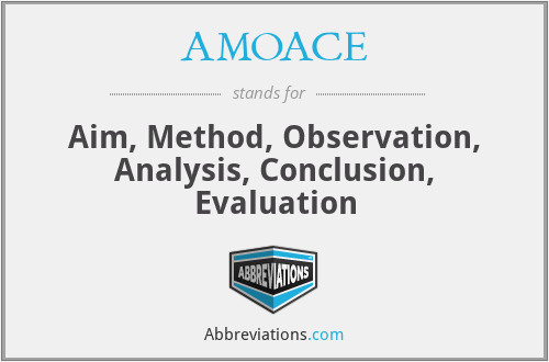 AMOACE - Aim, Method, Observation, Analysis, Conclusion, Evaluation