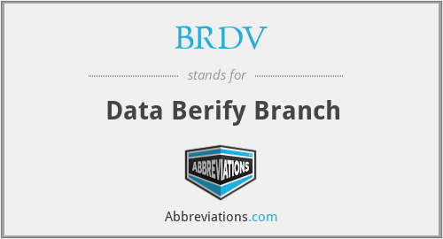 BRDV - Data Berify Branch