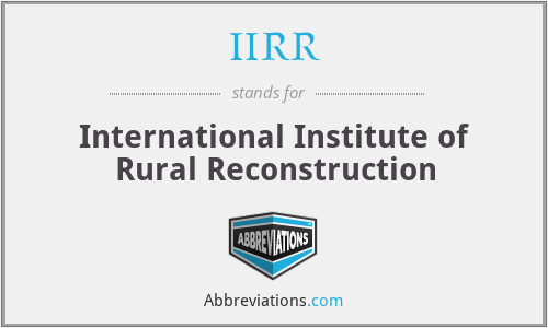 IIRR - International Institute of Rural Reconstruction