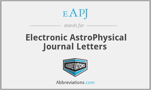eAPJ - Electronic AstroPhysical Journal Letters