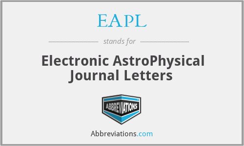 EAPL - Electronic AstroPhysical Journal Letters