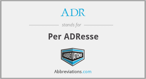 ADR - Per ADResse