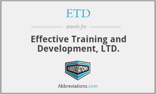 ETD - Effective Training and Development, LTD.