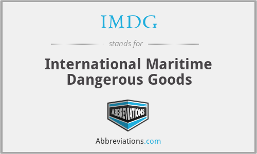 IMDG - International Maritime Dangerous Goods