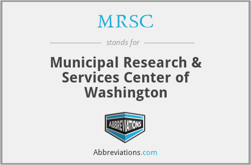MRSC - Municipal Research & Services Center of Washington