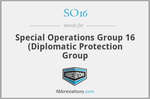 SO16 - Special Operations Group 16 (Diplomatic Protection Group