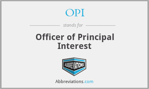 OPI - Officer of Principal Interest