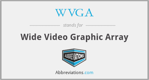 WVGA - Wide Video Graphic Array