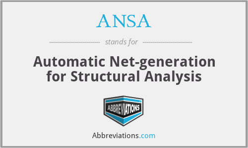 ANSA - Automatic Net-generation for Structural Analysis