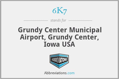 6K7 - Grundy Center Municipal Airport, Grundy Center, Iowa USA