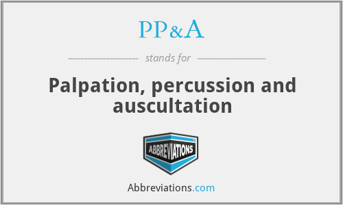 PP&A - Palpation, percussion and auscultation