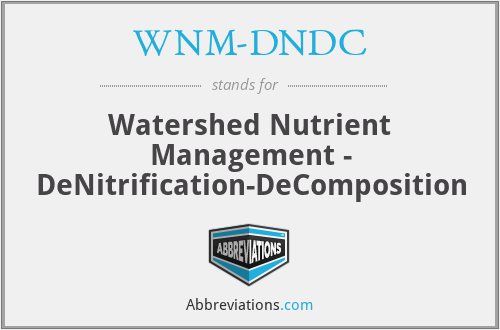 WNM-DNDC - Watershed Nutrient Management - DeNitrification-DeComposition