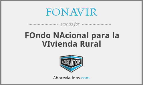 FONAVIR - FOndo NAcional para la VIvienda Rural
