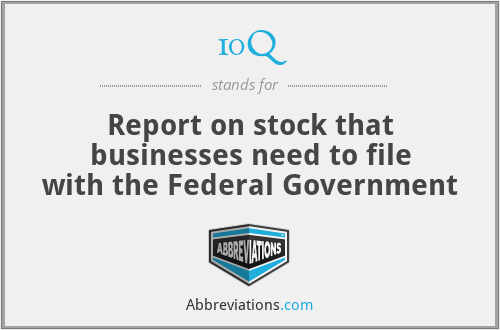 10Q - Report on stock that businesses need to file with the Federal Government