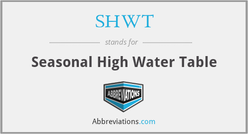 SHWT - Seasonal High Water Table