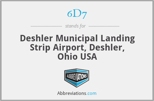 6D7 - Deshler Municipal Landing Strip Airport, Deshler, Ohio USA