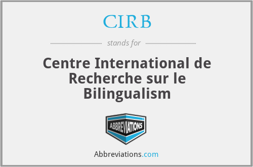 CIRB - Centre International de Recherche sur le Bilingualism
