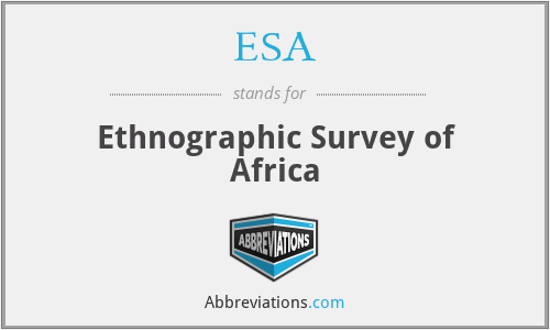 ESA - Ethnographic Survey of Africa