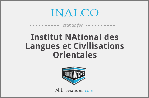 INALCO - Institut NAtional des Langues et Civilisations Orientales