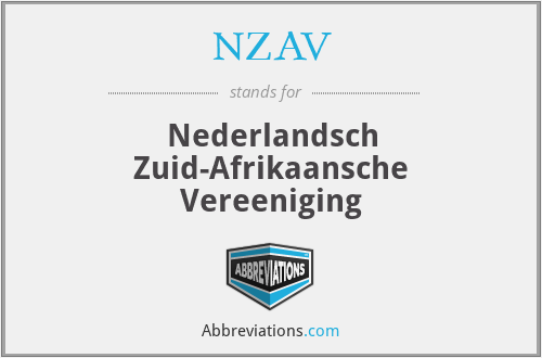 NZAV - Nederlandsch Zuid-Afrikaansche Vereeniging