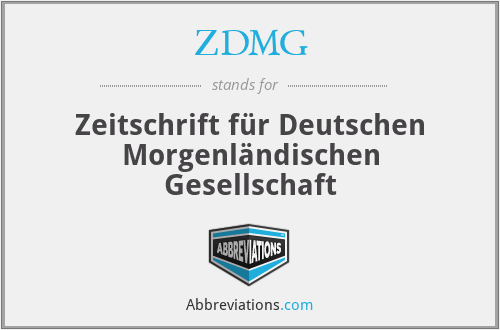 ZDMG - Zeitschrift für Deutschen Morgenländischen Gesellschaft