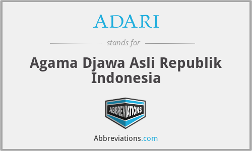 ADARI - Agama Djawa Asli Republik Indonesia
