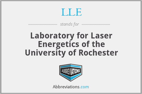 LLE - Laboratory for Laser Energetics of the University of Rochester