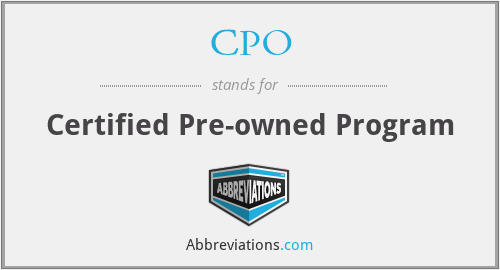 CPO - Certified Pre-owned Program