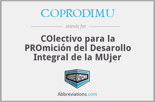 COPRODIMU - COlectivo para la PROmición del Desarollo Integral de la MUjer