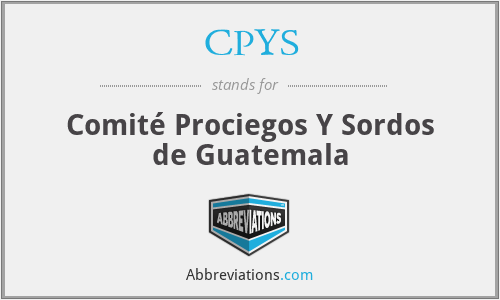 CPYS - Comité Prociegos Y Sordos de Guatemala