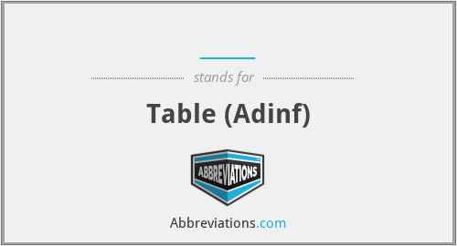 ___ - Table (Adinf)