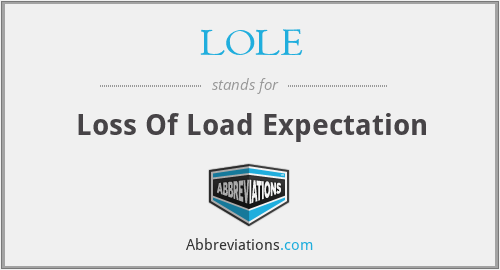 LOLE - Loss Of Load Expectation