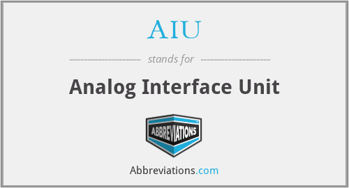 AIU - Analog Interface Unit