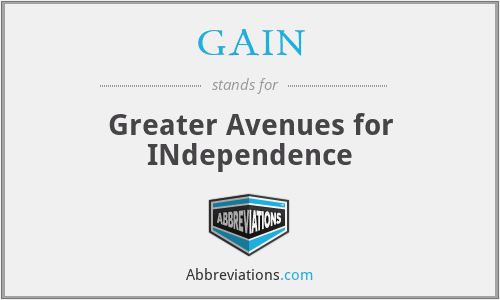 GAIN - Greater Avenues for INdependence