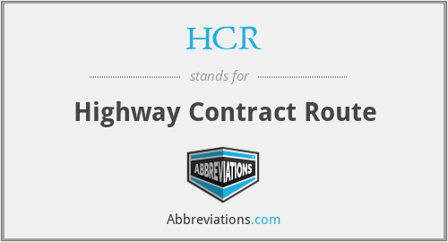 HCR - Highway Contract Route